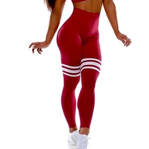 Bombshell Sportswear Solid Thigh High Legging — Maroon